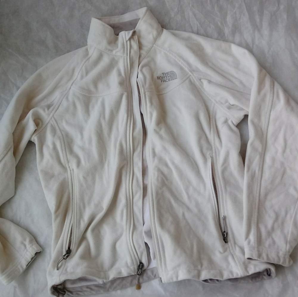 XL Northface Fleece Jacket White Ivory Cream